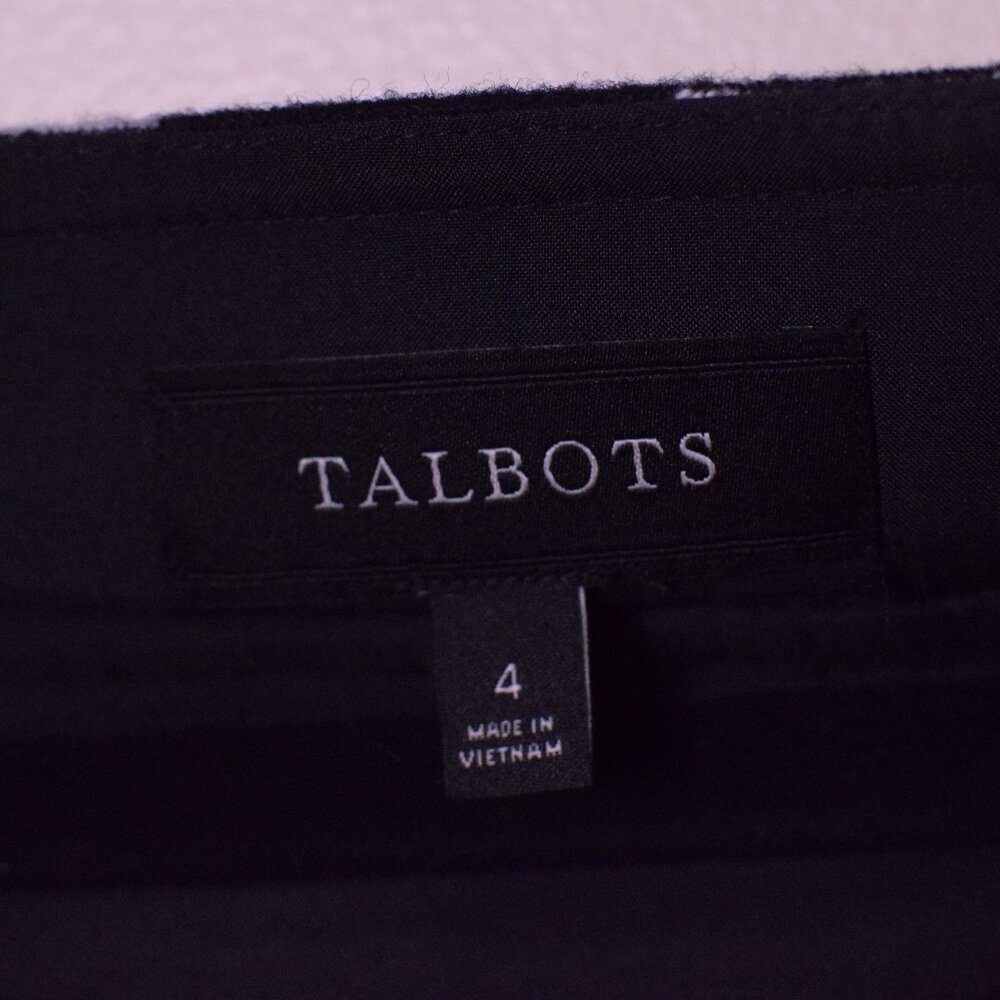 Women's Talbots Wool Blend Black & White Buffalo Check Plaid Skirt - Size 4 - Picture 5 of 6